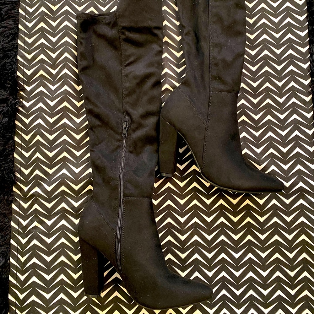 Suede Knee High Boots